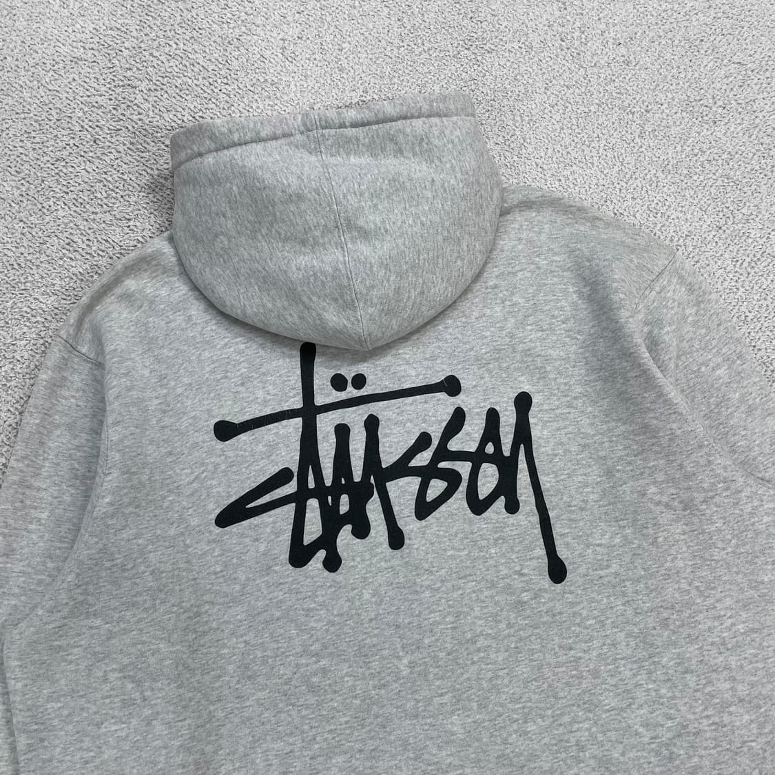 스투시 Stussy 베이직 로고 후드집업 그레이 상품이미지3