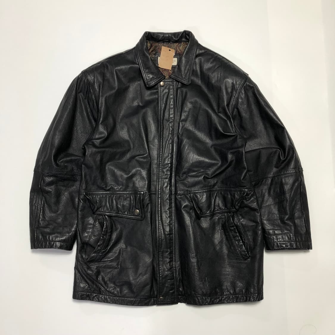 이태리 카우하이드 레더 코트  상품이미지1