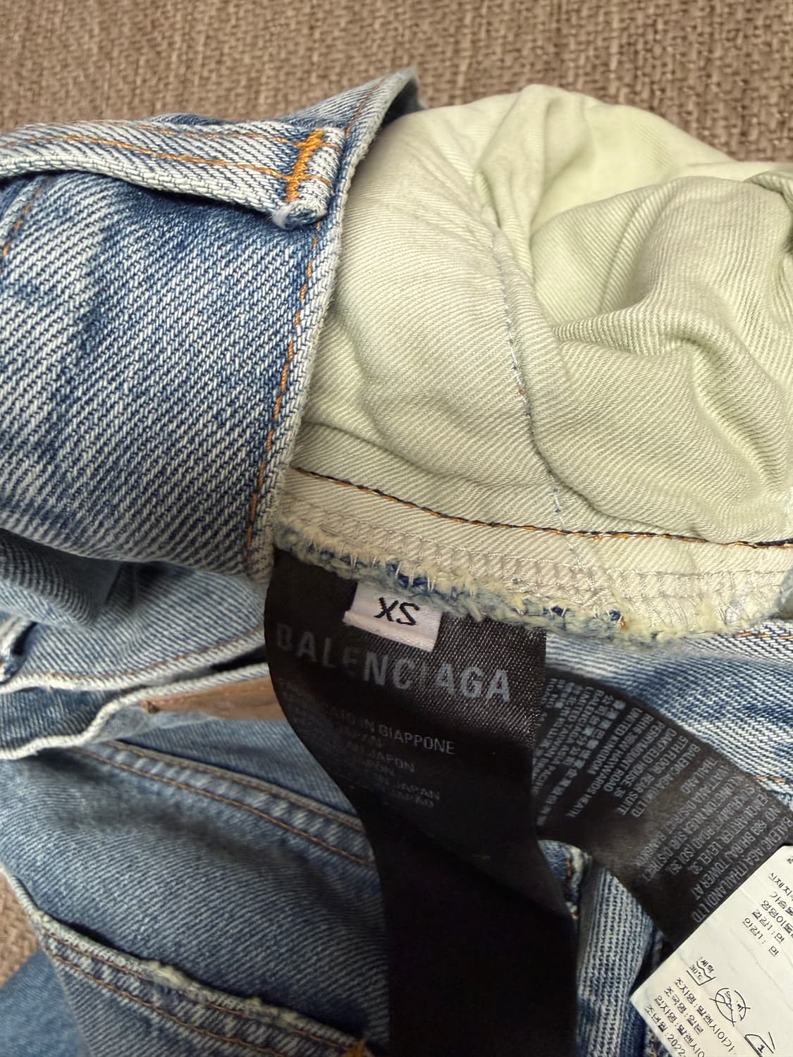 발렌시아가 논코티드 와이드 레그 배기 진 xs사이즈 상품이미지4