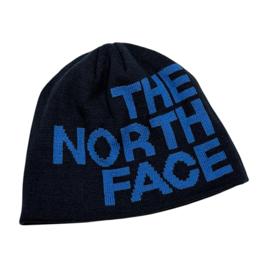 노스페이스 빈티지 레터링 아크릴 비니 모자 네이비 블루 상품이미지2