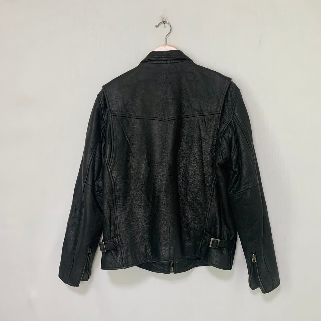 아비렉스 USA 빈티지 벨티드 지퍼 소가죽 리얼 레더 자켓 남성 M 상품이미지9