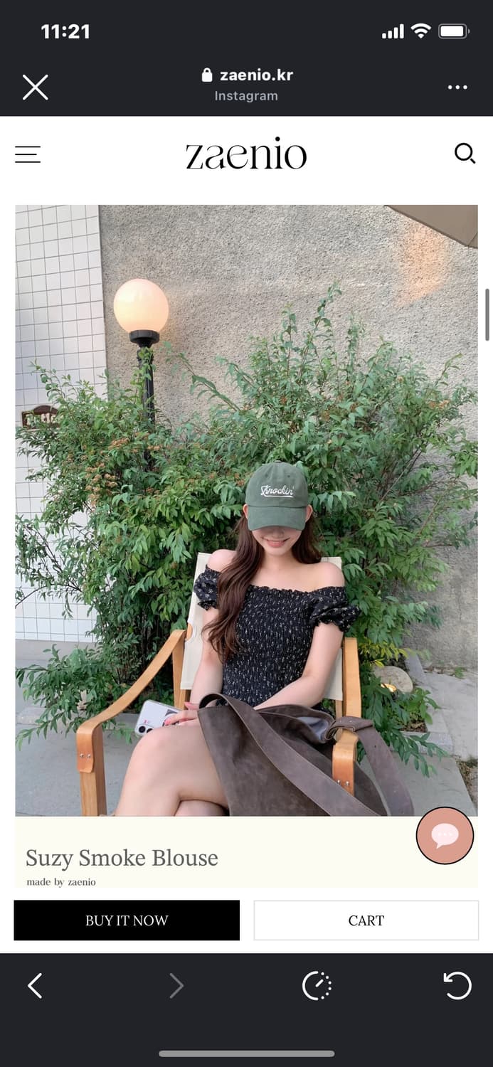 제니오 수지 스모크 블라우스 - 블랙 상품이미지4