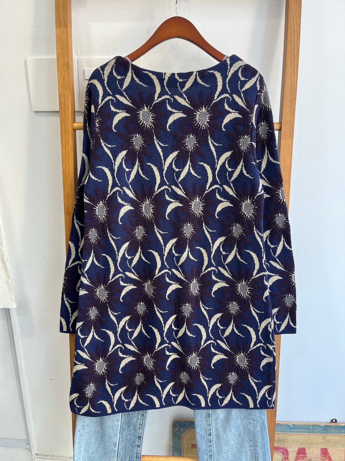 플라워 패턴 니트 퍼플 미니원피스 상품이미지2