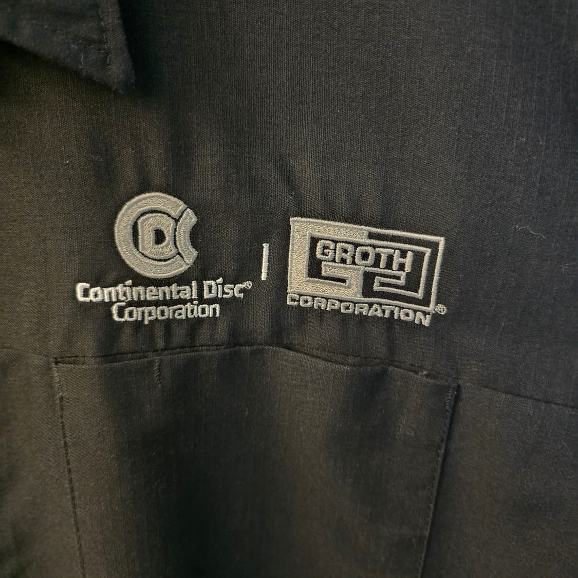 레드캡 워크셔츠 블랙 블루 컬러블록 자수 오버핏 상품이미지4