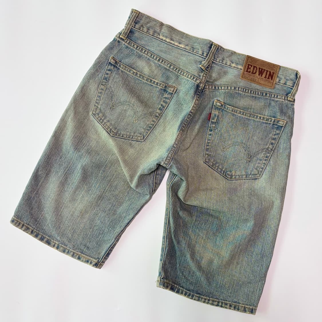 에드윈 503 빈티지 워싱 데님 하프 팬츠 상품이미지4