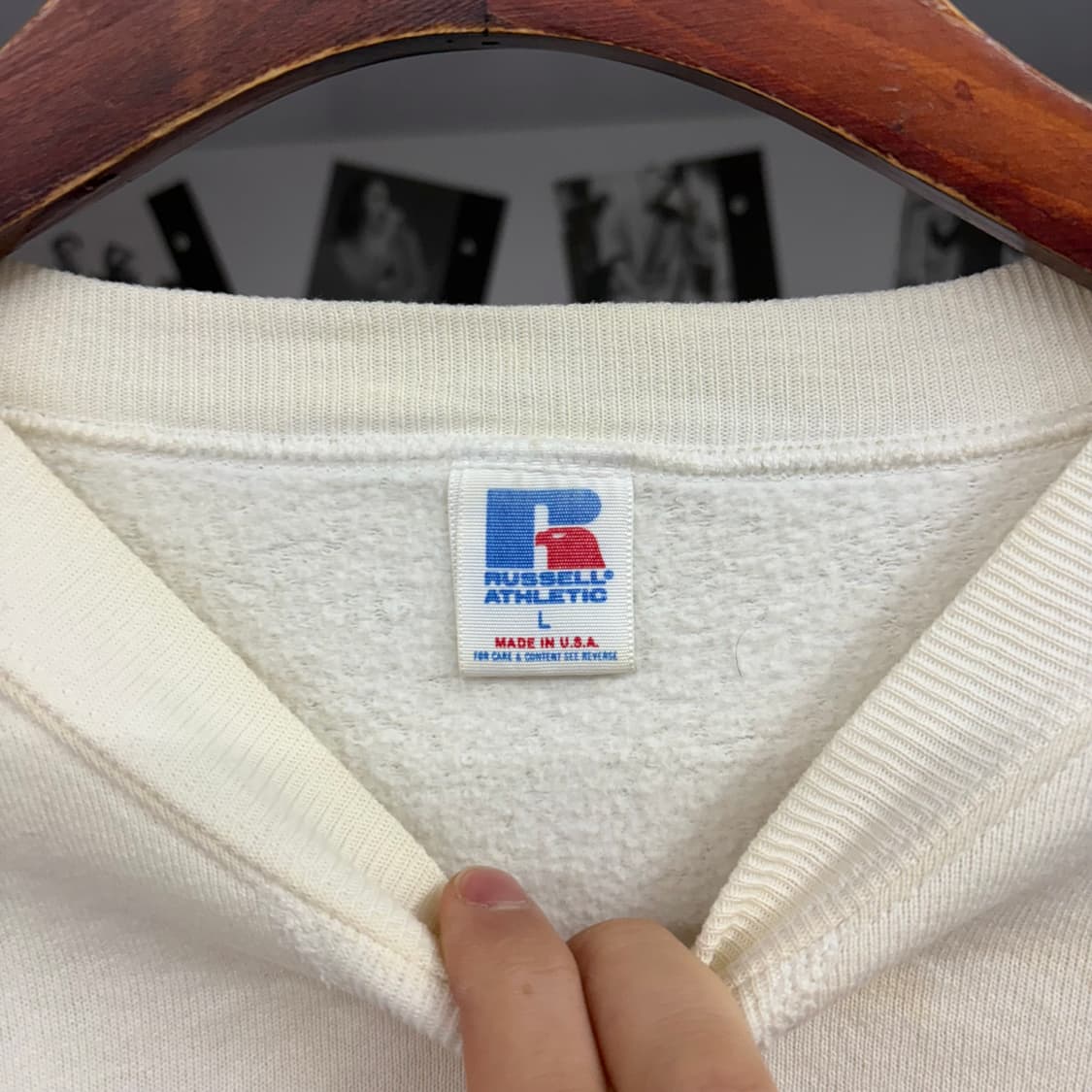 (L) 80s 러셀 파스텔 수채화 프린팅 맨투맨 made in USA  상품이미지4