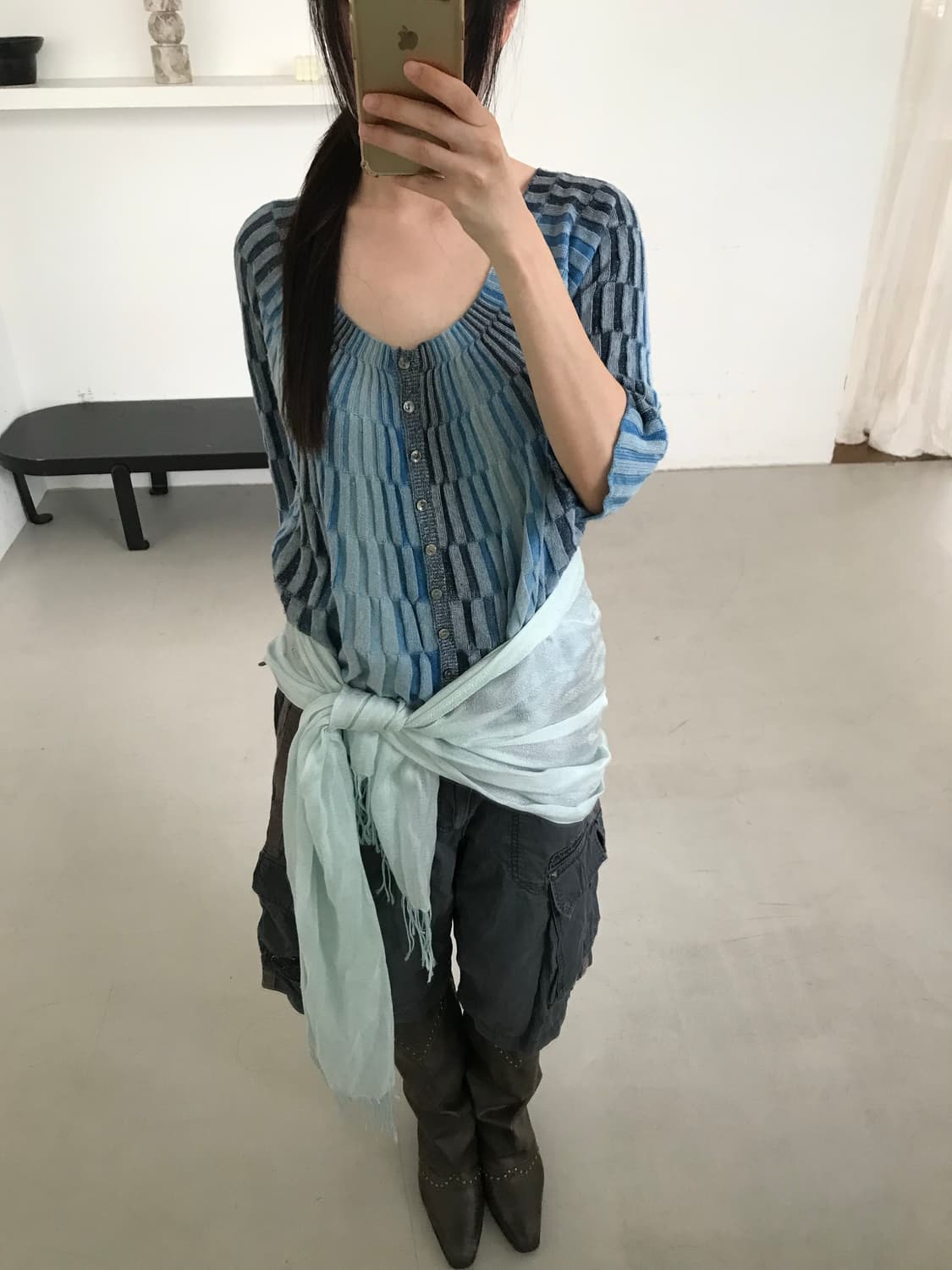 vintage sky-blue muffler 상품이미지8