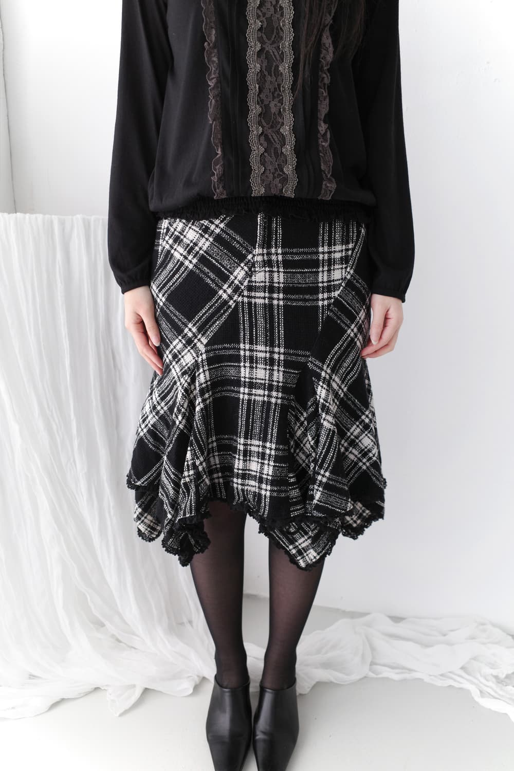check flared skirt  상품이미지5