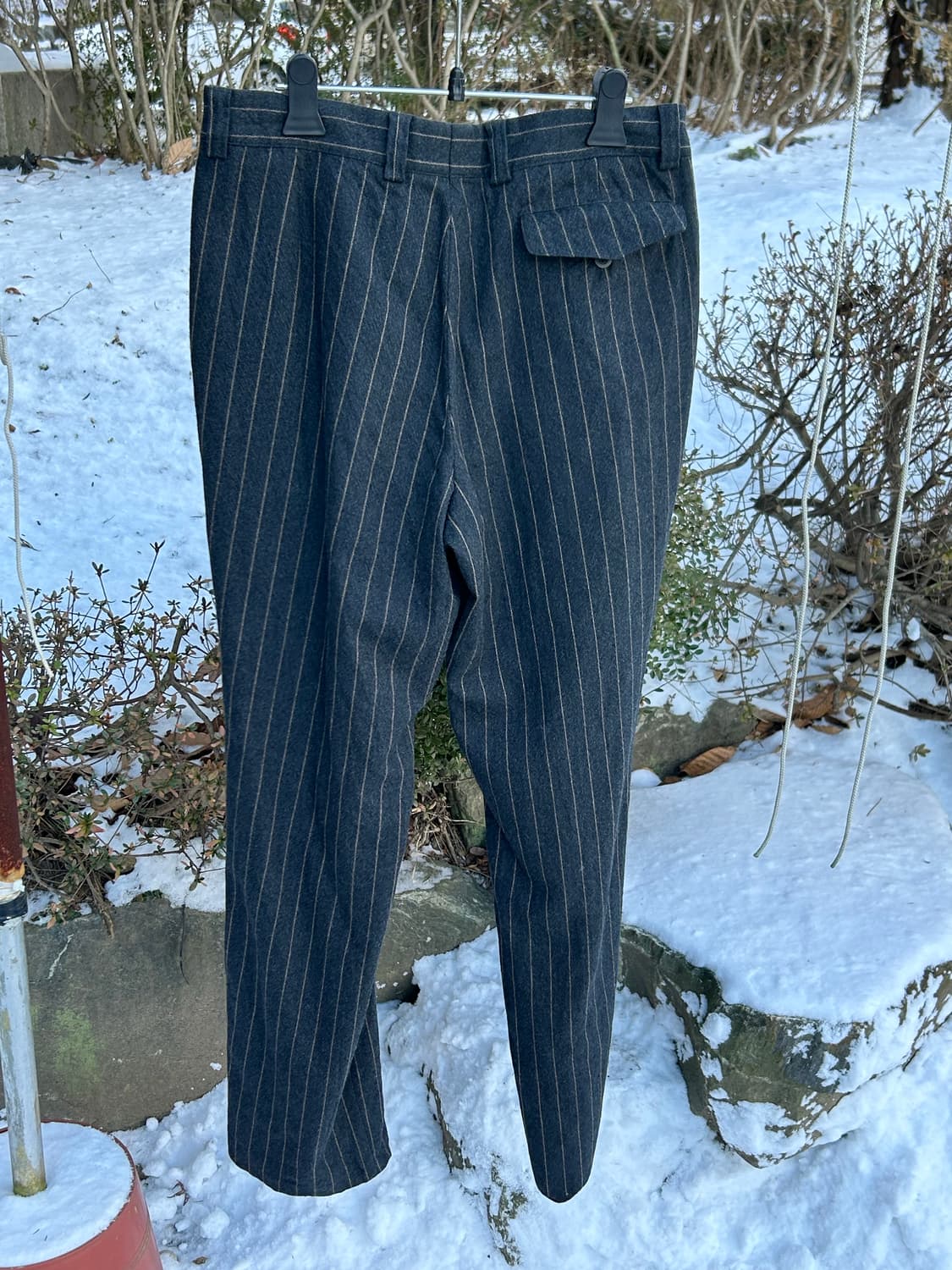 드리스 반 노튼 스트라이프 울 트라우저 상품이미지2