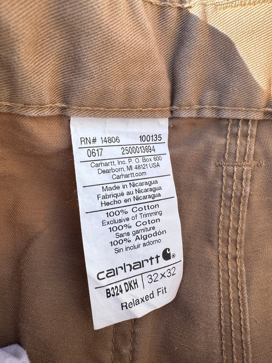 칼하트 워크 카펜터 팬츠 B125 상품이미지8