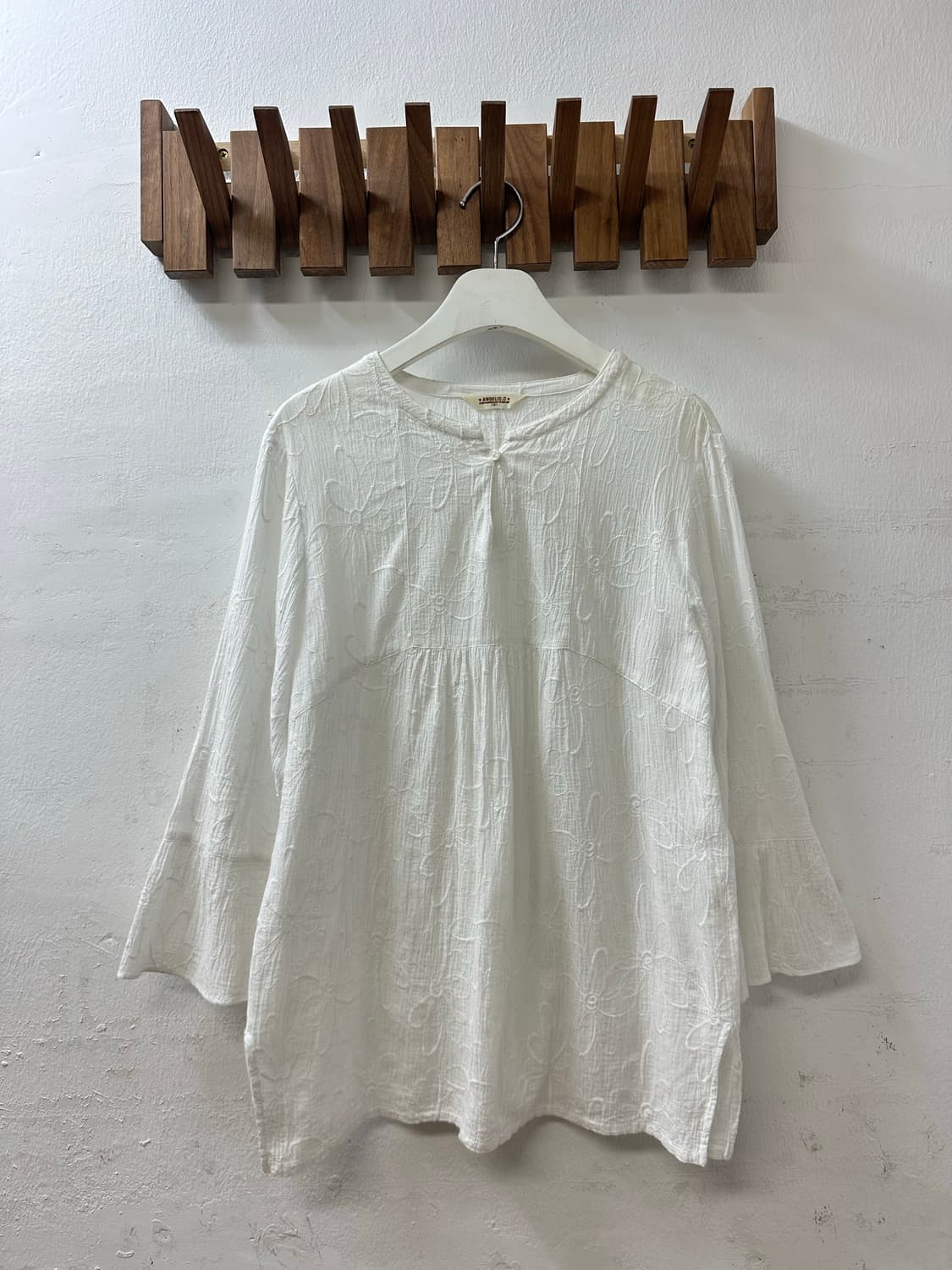 일본빈티지 플라워 자수 코튼 100% 블라우스 상품이미지1