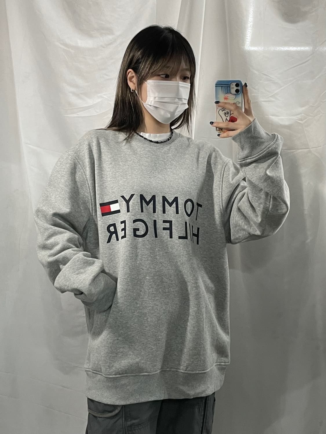 타미힐피거 그레이 맨투맨 XL 상품이미지2