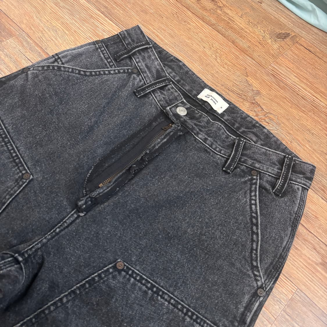 앤더슨벨 S 더블니 카펜터 데님 인사이드아웃 지퍼 청바지 상품이미지8