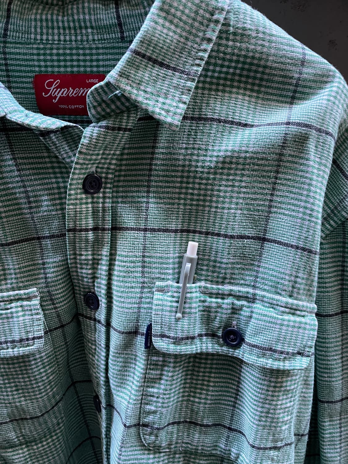 Supreme Green Flannel Check Shirt 상품이미지4