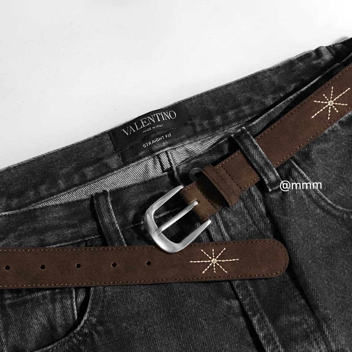 [Unisex] 스웨이드 별빛 자수 벨트 3컬러 상품이미지1