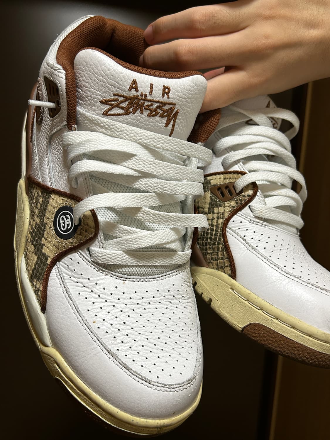 나이키 스투시 에어 플라이트 89 로우 화이트 앤 피칸 상품이미지1