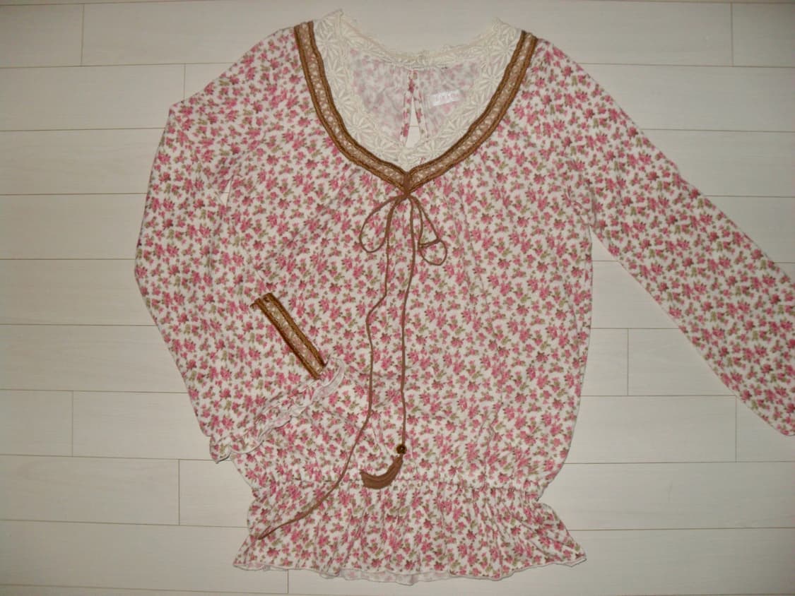 리즈리사 플라워 블라우스 히메카지 갸루 빈티지 일브 하구미 상품이미지1