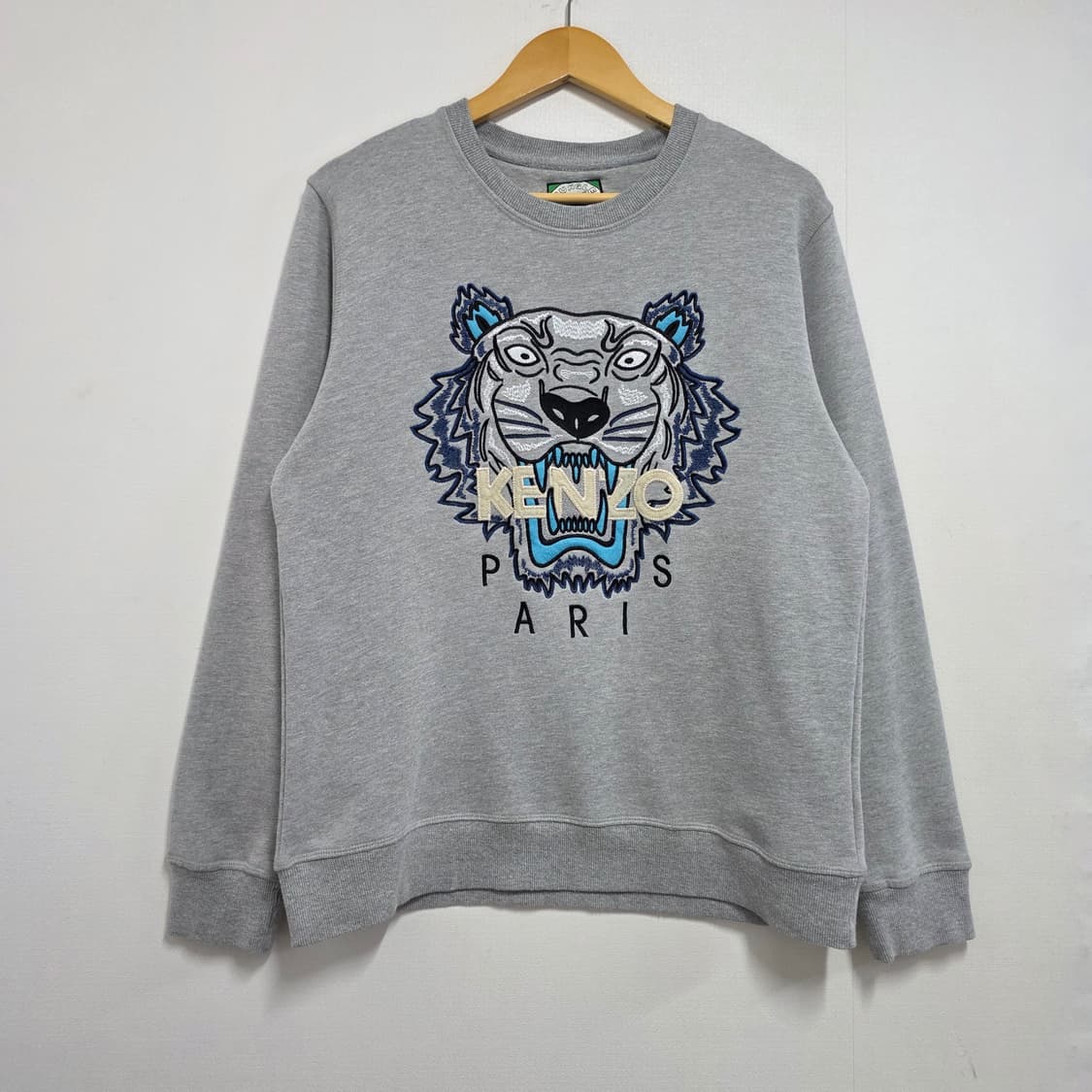 95-100) KENZO 겐조 타이거 자수 맨투맨 그레이 상품이미지1