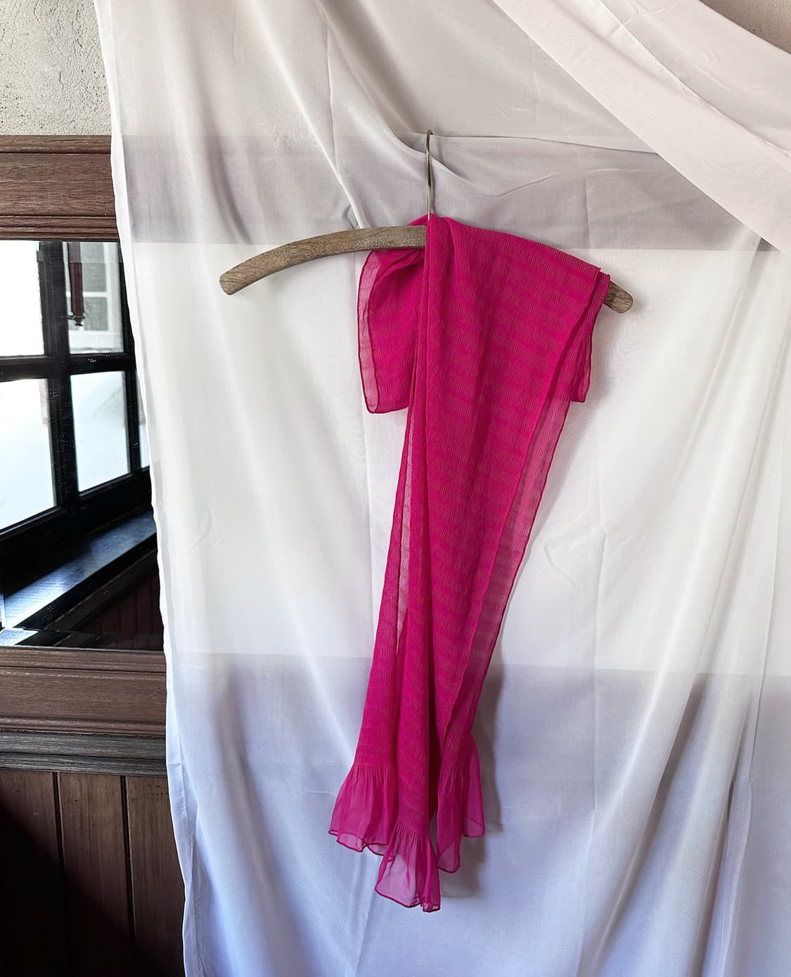 JPV shirring pink scarf 상품이미지4