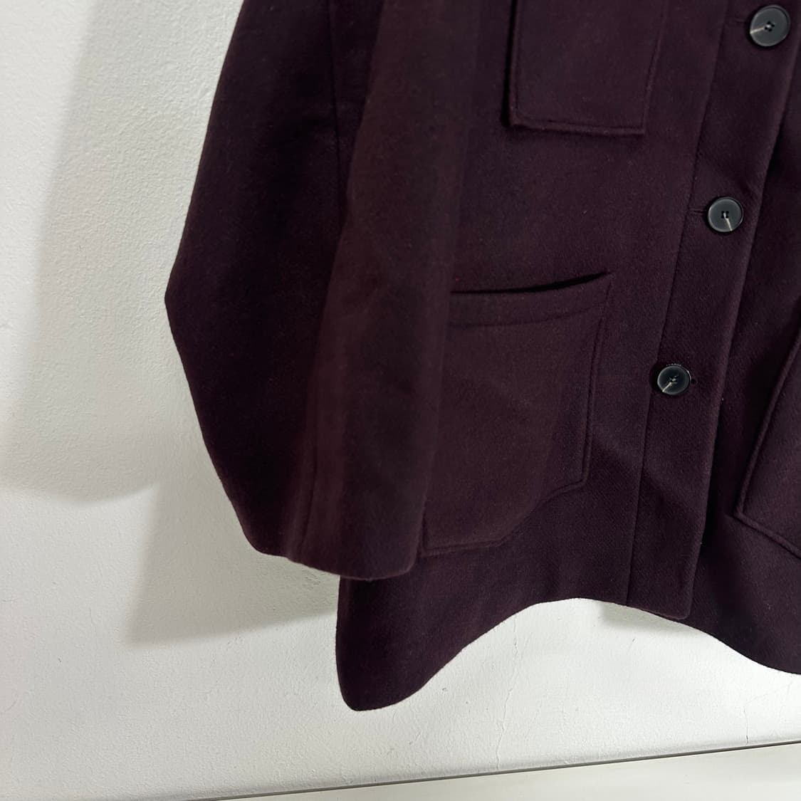 우먼OS 스튜디오톰보이 딥와인색 오버핏 울자켓 상품이미지2