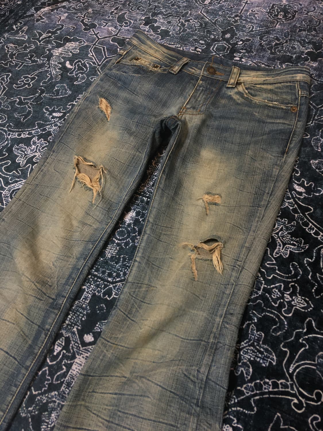 Japanese vintage washed bootcut denim 상품이미지2