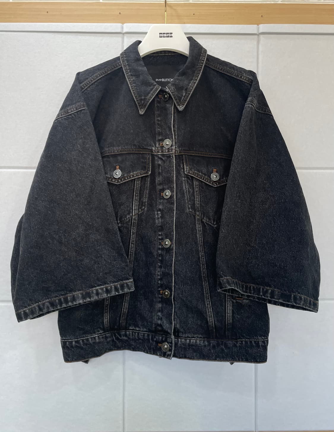 푸시버튼 블랙 KIMONO 데님 자켓 상품이미지3