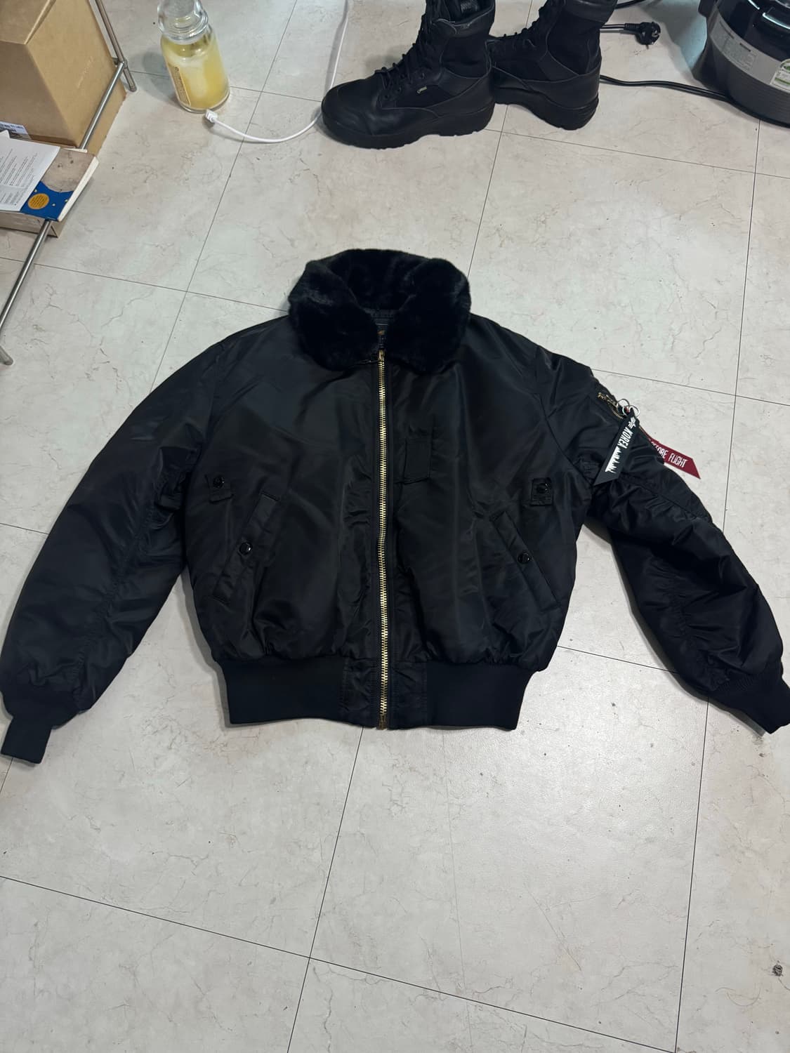 알파인더스트리 cwu-45p 블랙 L ma-1 상품이미지1