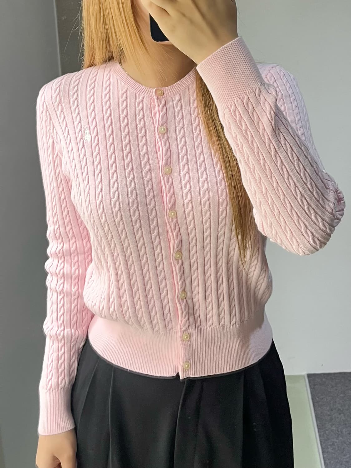 폴로 랄프로렌 QR 라벨 케이블 가디건 상품이미지2