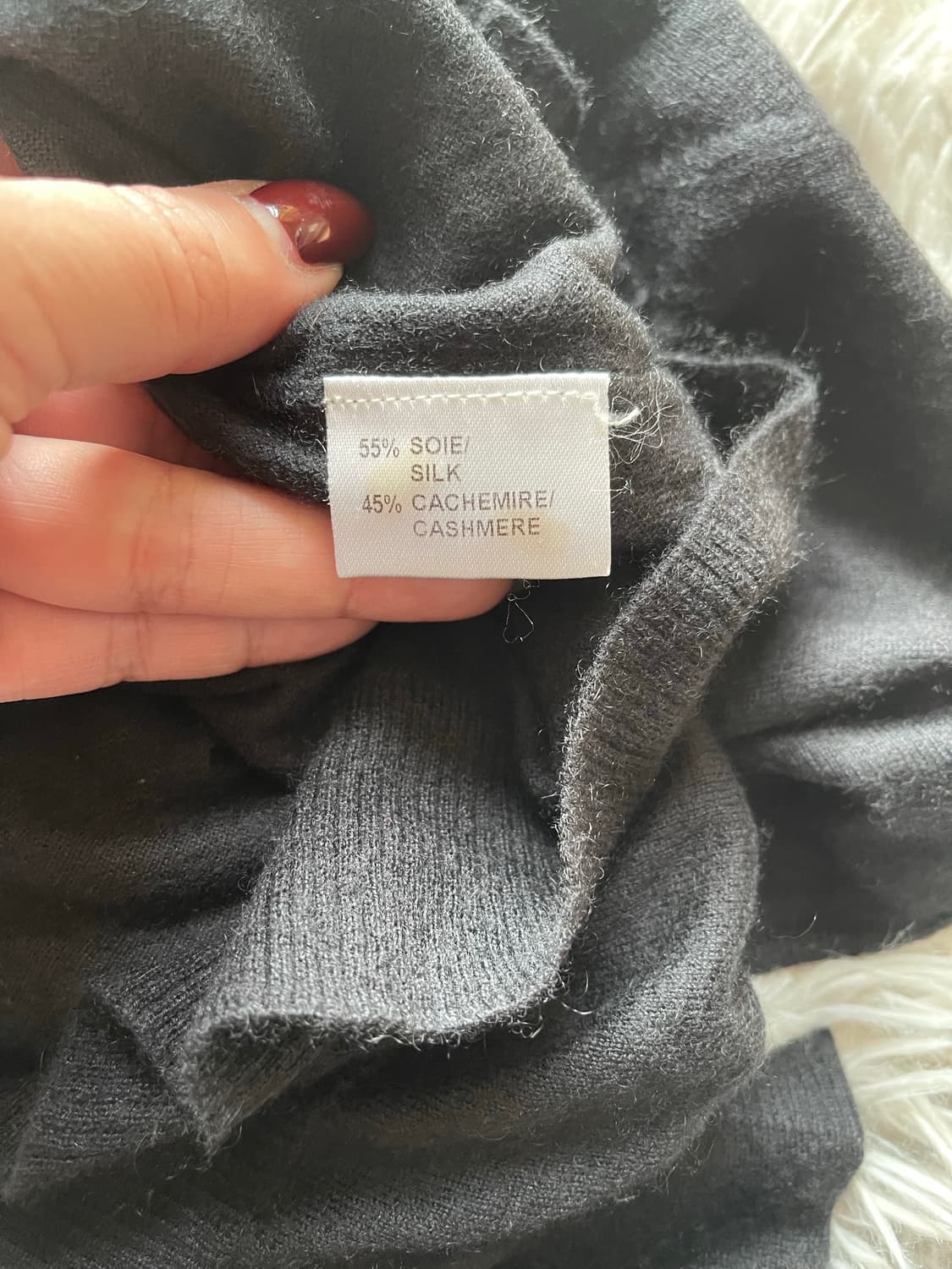 블랙 실크 캐시미어 가디건 상품이미지3