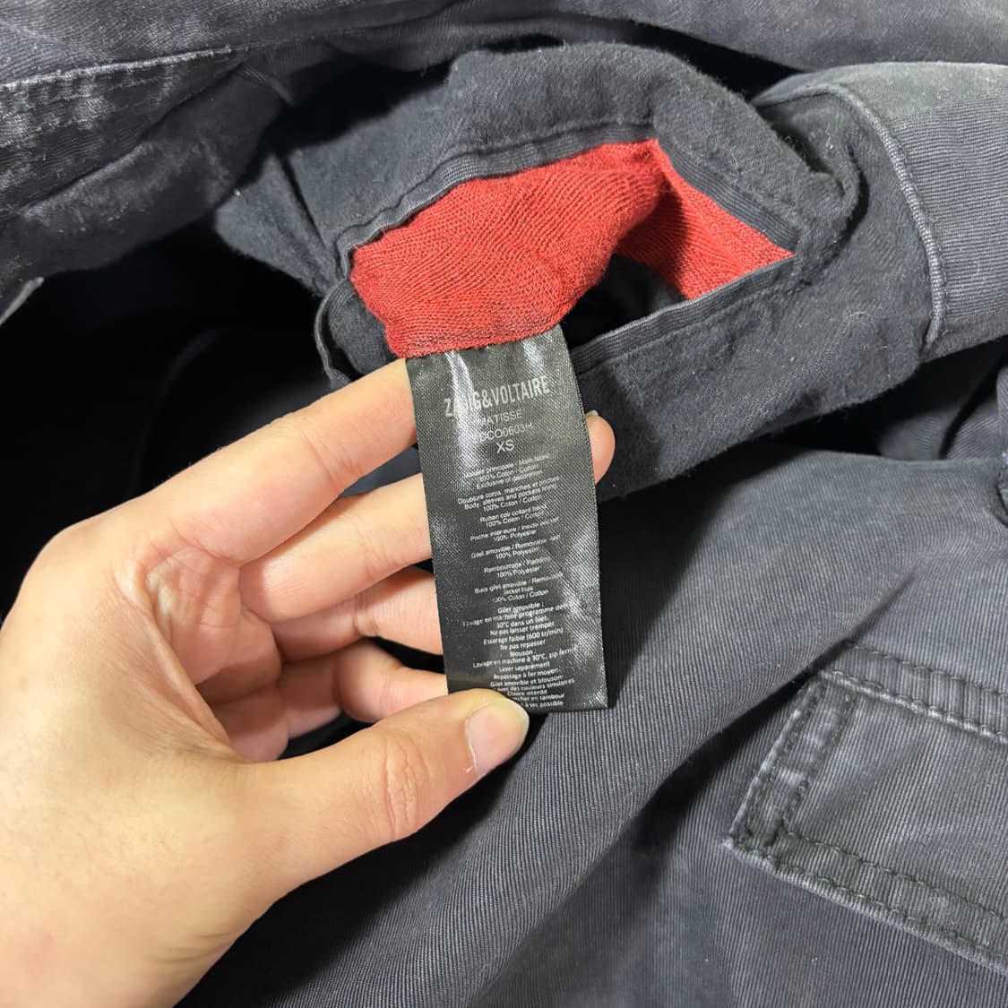 S 쟈딕앤볼테르 블랙 워싱 피코트 상품이미지5