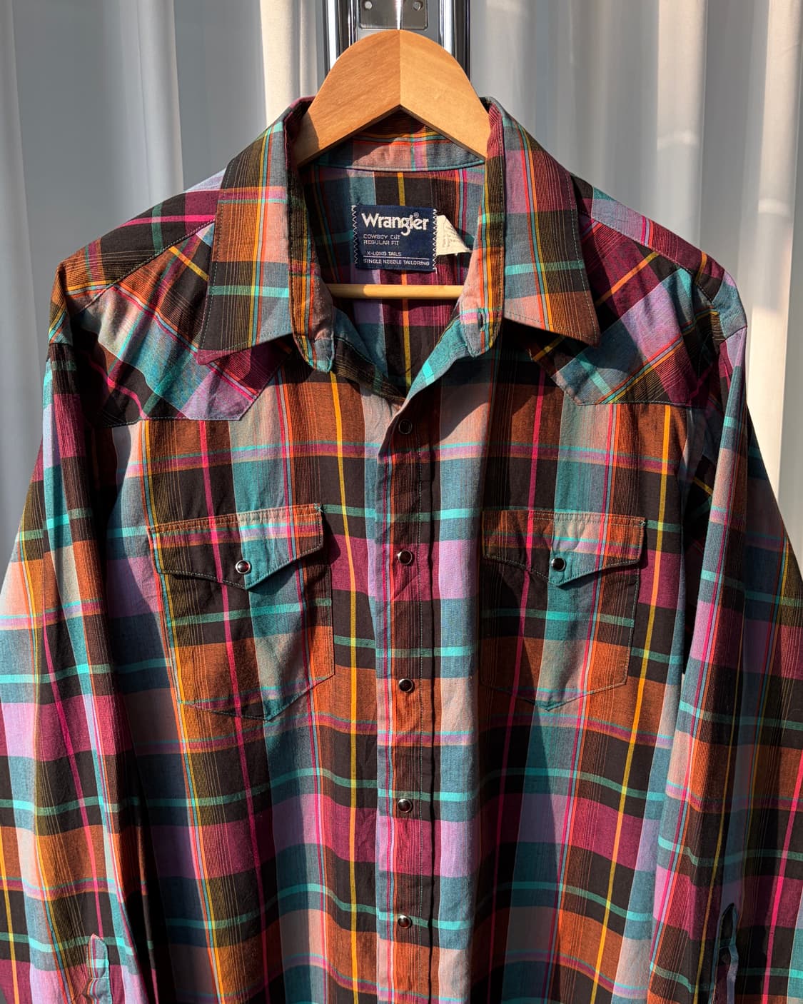 [XL]랭글러 Wrangler 마드라스 카우보이 웨스턴 셔츠 상품이미지4