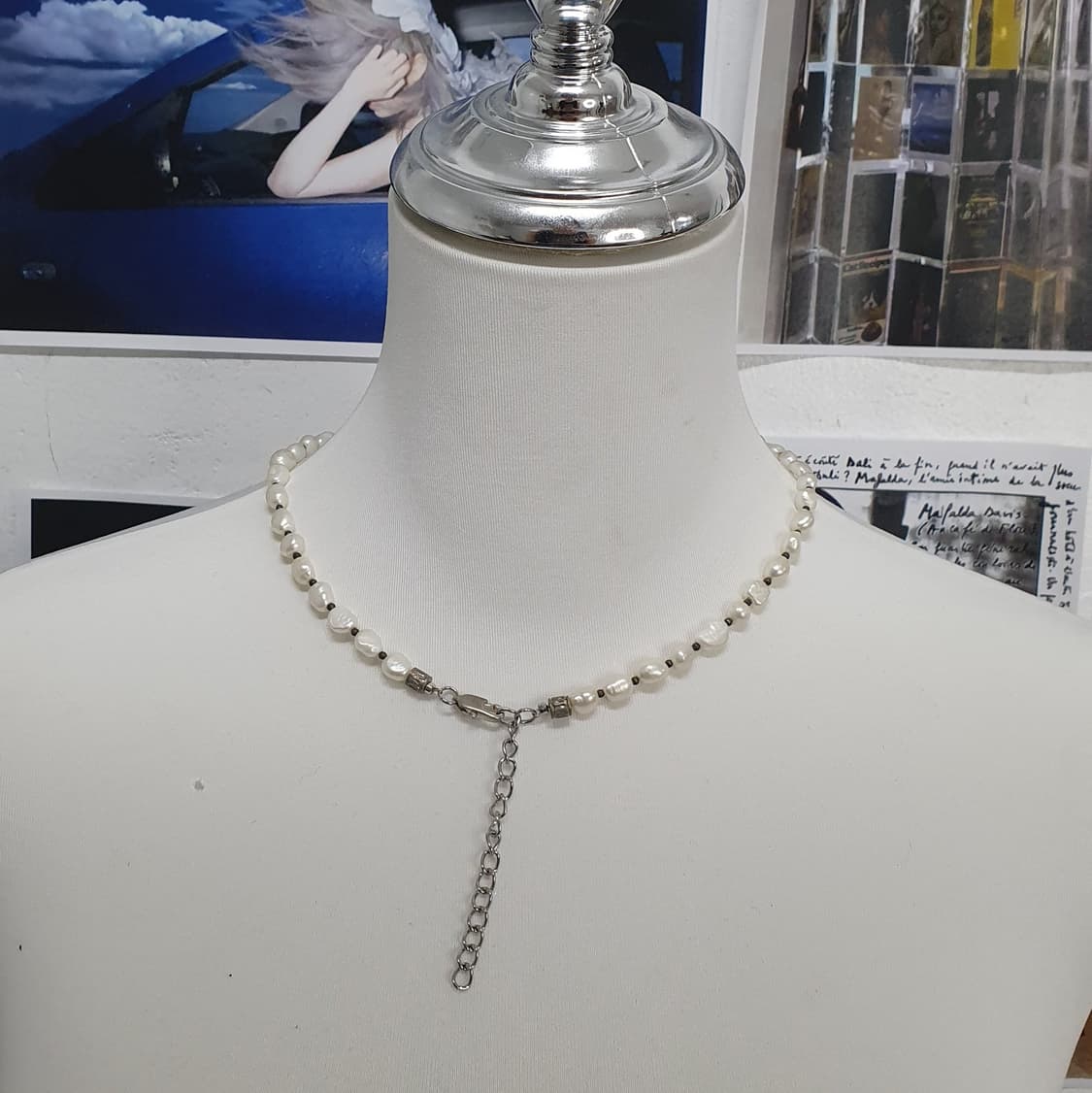 [Vintage] Freshwater Pearl & Onyx Neckla 상품이미지4