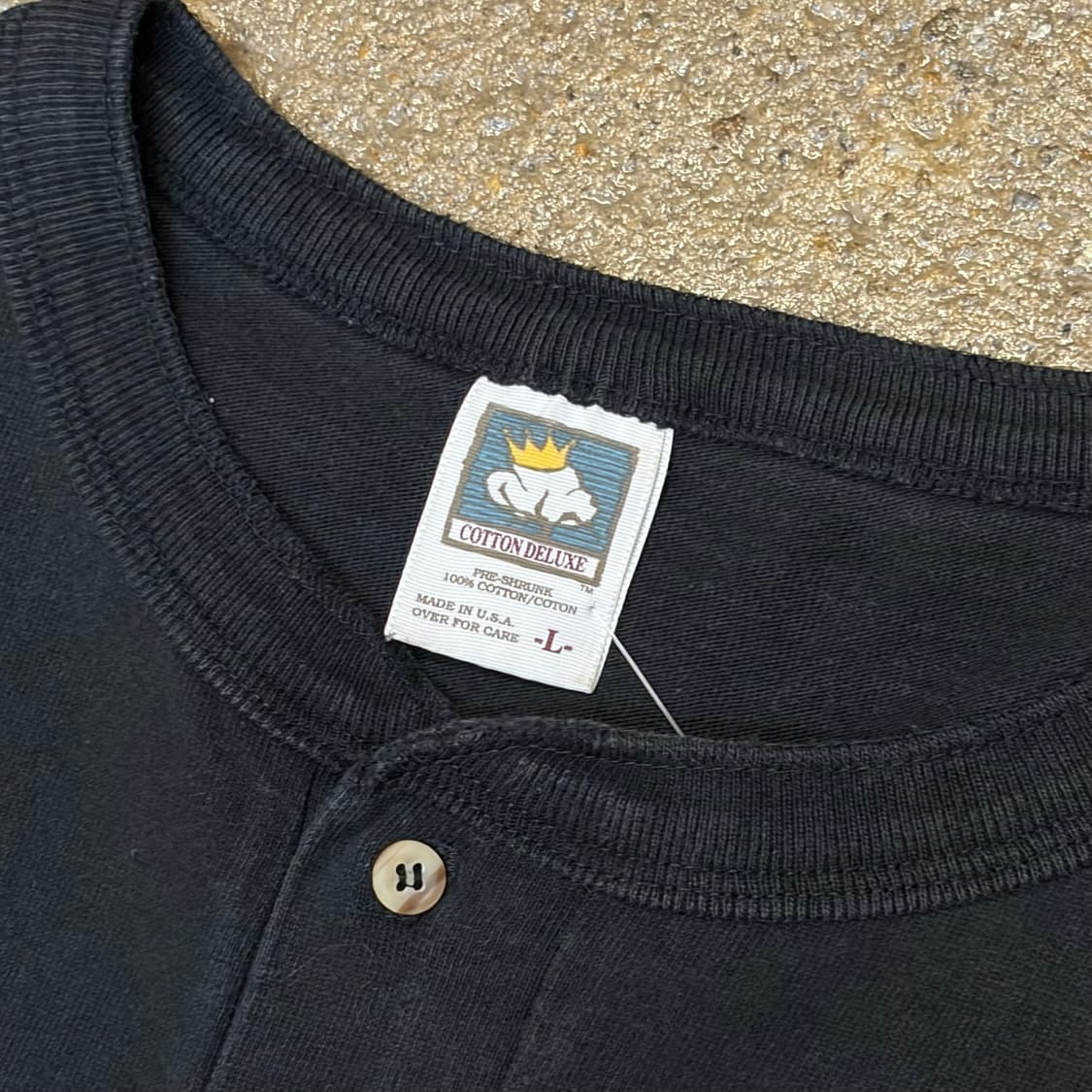 00s Made in USA 빈티지 헨리넥 반팔티 상품이미지5