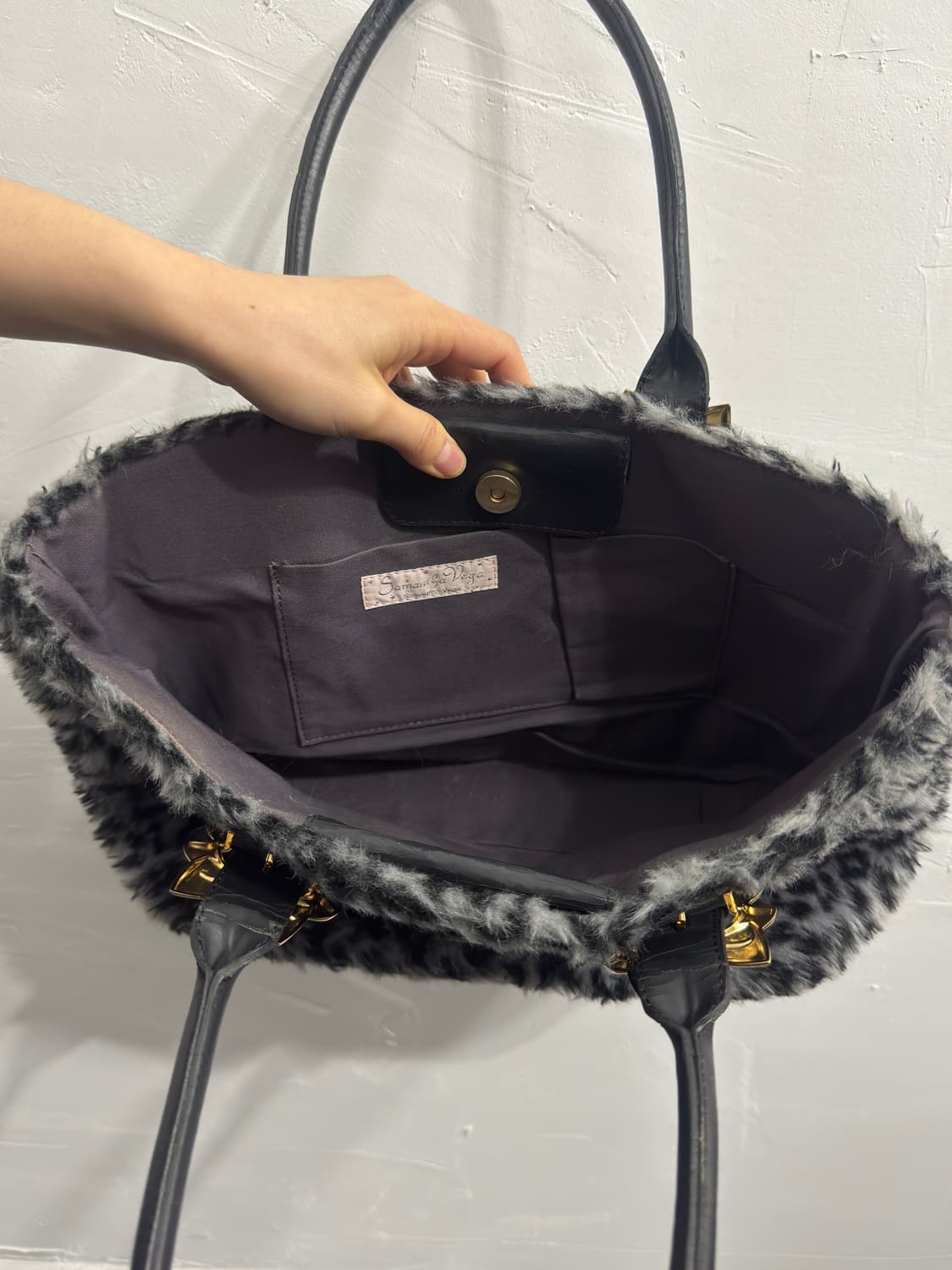 samantha vega leopard tote fur shoulderb 상품이미지3