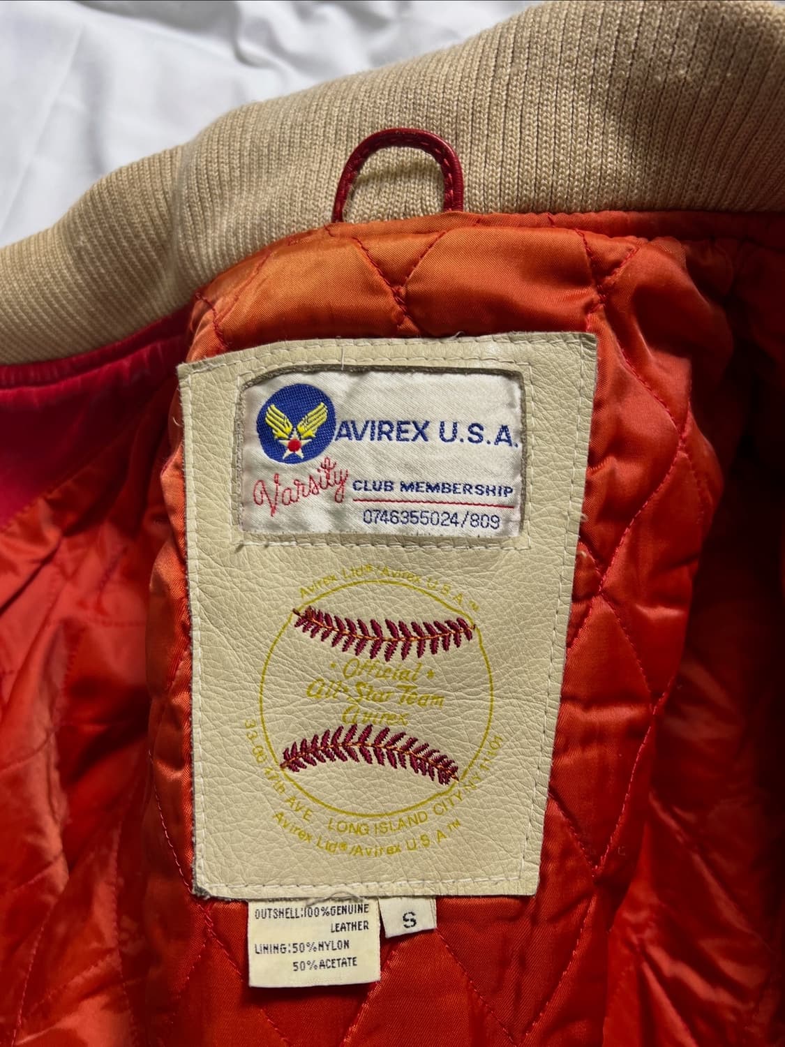 아비렉스 바시티 가죽 자켓 상품이미지5