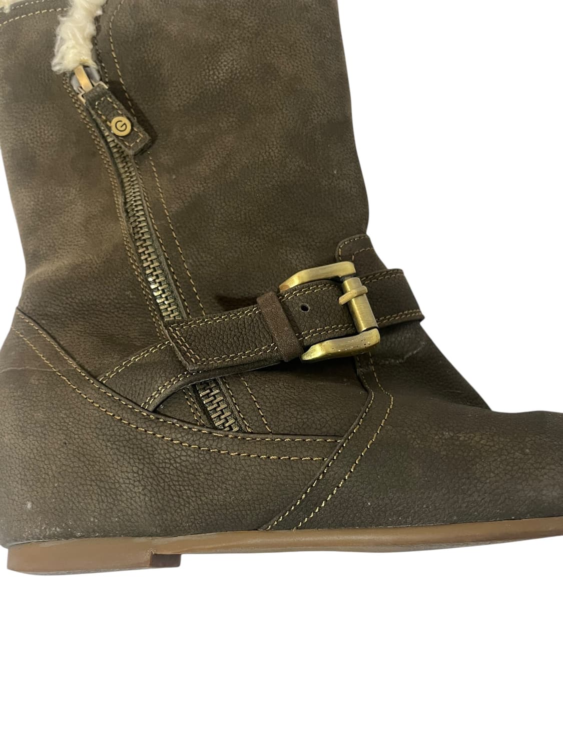 Vintage 브라운 퍼 라이닝 미들부츠  240 상품이미지3