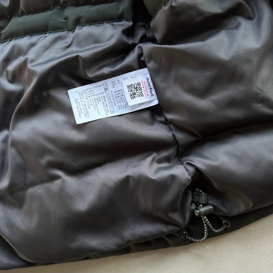 [L]몽벨 mont-bell 2레이어 카키 패딩 자켓 상품이미지10