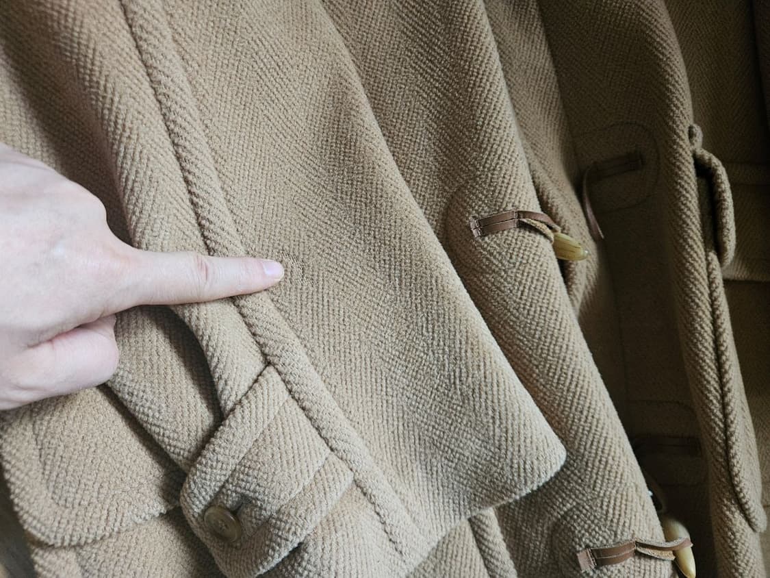 Vtg 베이지 컷파일울 100 더플코트  상품이미지7