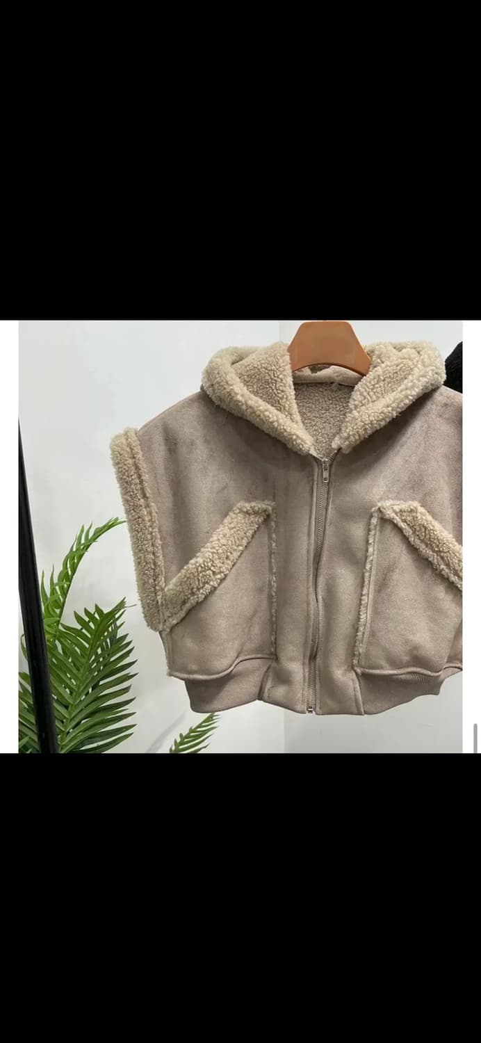 크롭 후드 무스탕 상품이미지5