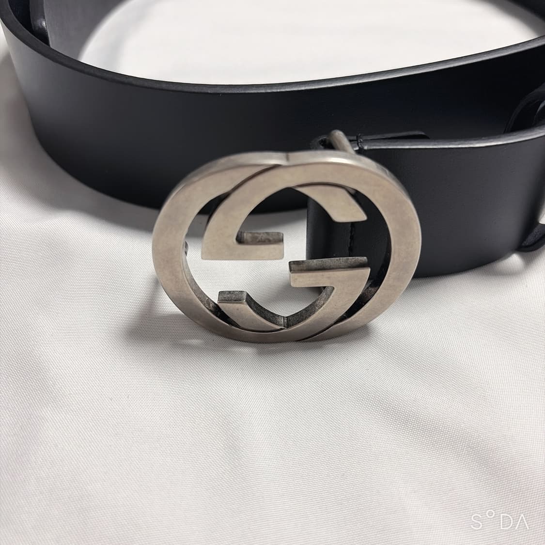 구찌 인터로킹 G 블랙 벨트 은장 105cm 상품이미지3