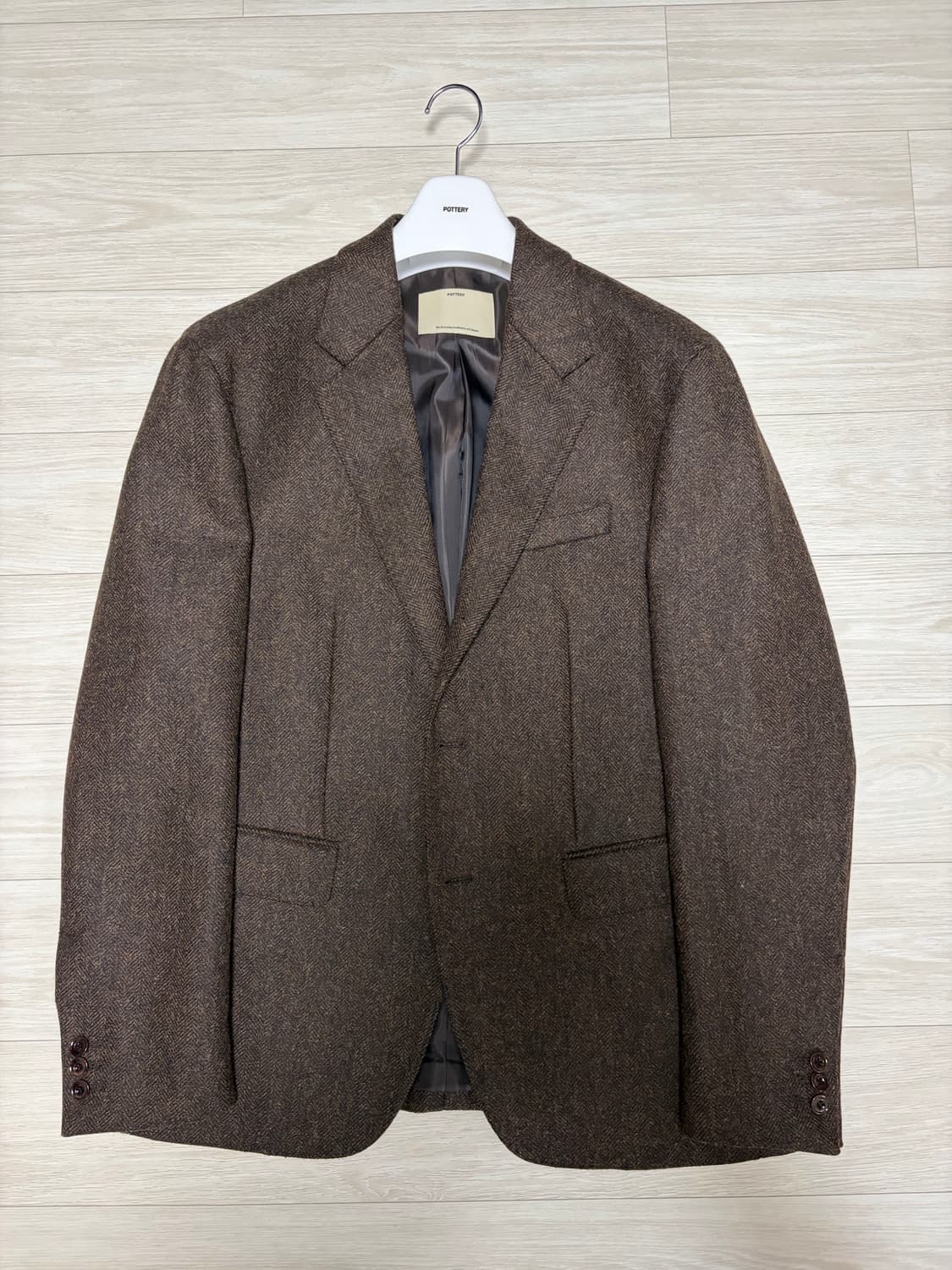 [2] 포터리 문 트위드 울 싱글 브레스티드 자켓 브라운 상품이미지1