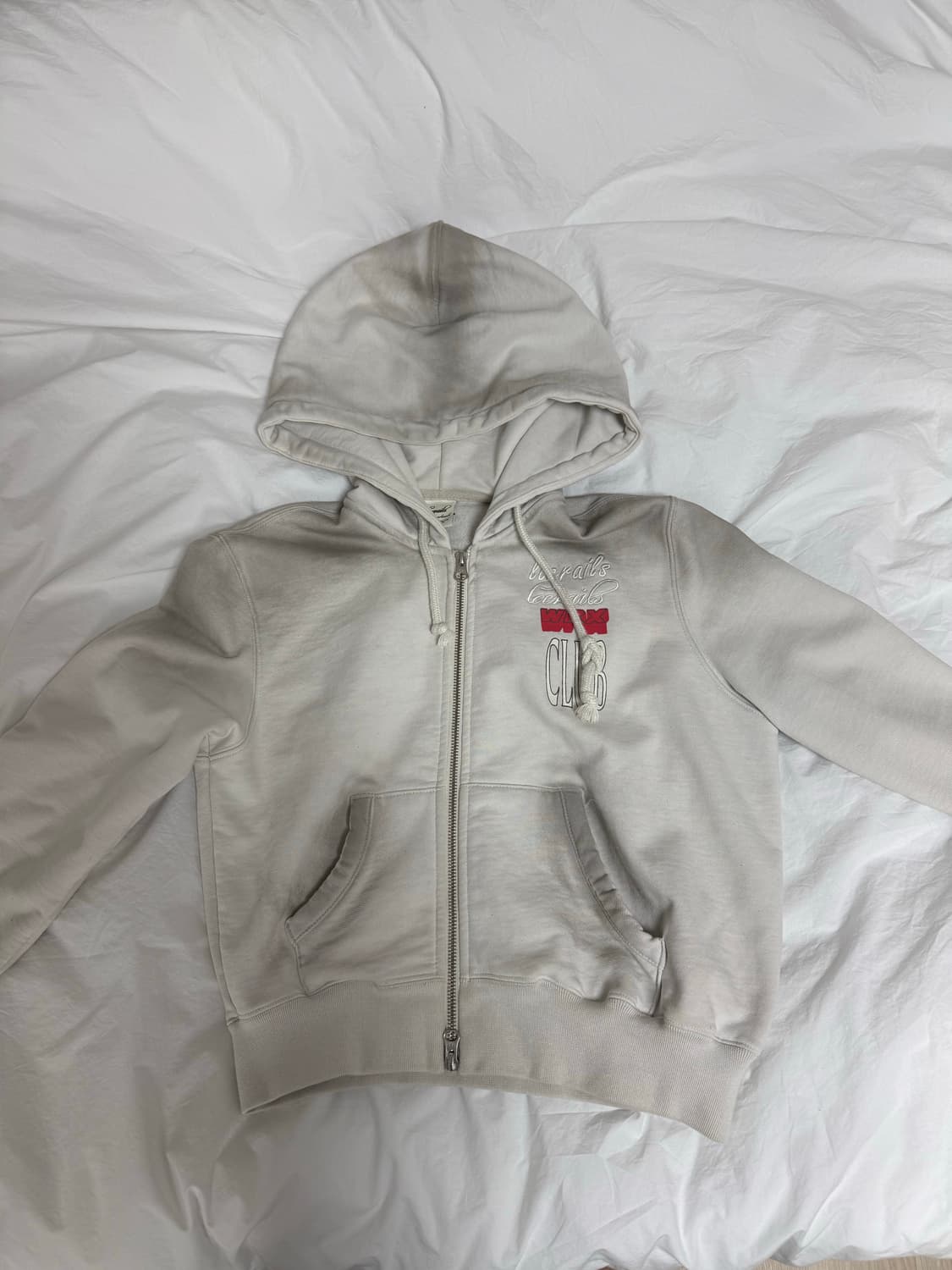 로레일즈 더티 언발란스 후드 집업 ice gray 상품이미지3