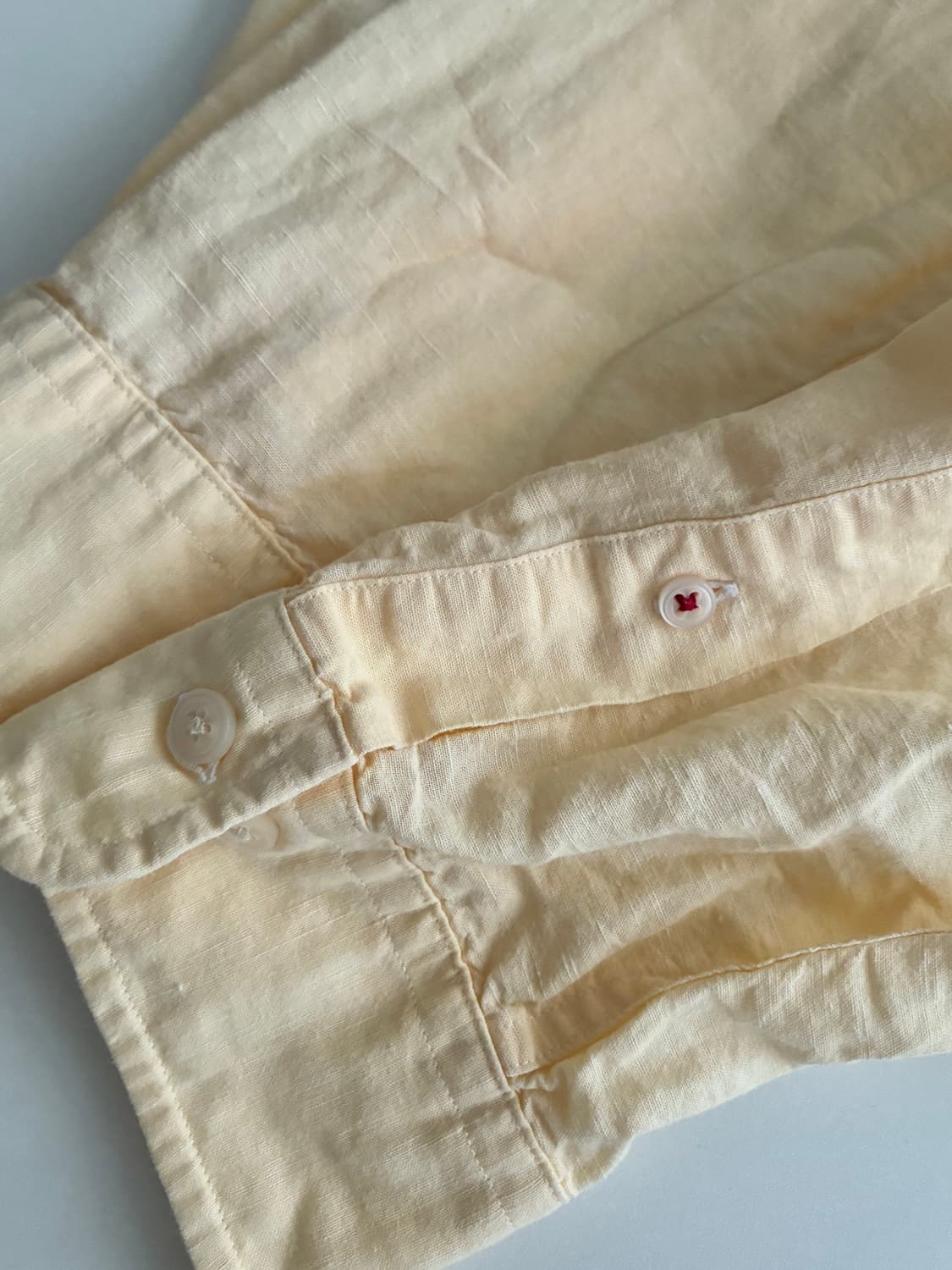 L) 브룩스 브라더스 린넨 코튼 셔츠 옐로우 상품이미지7