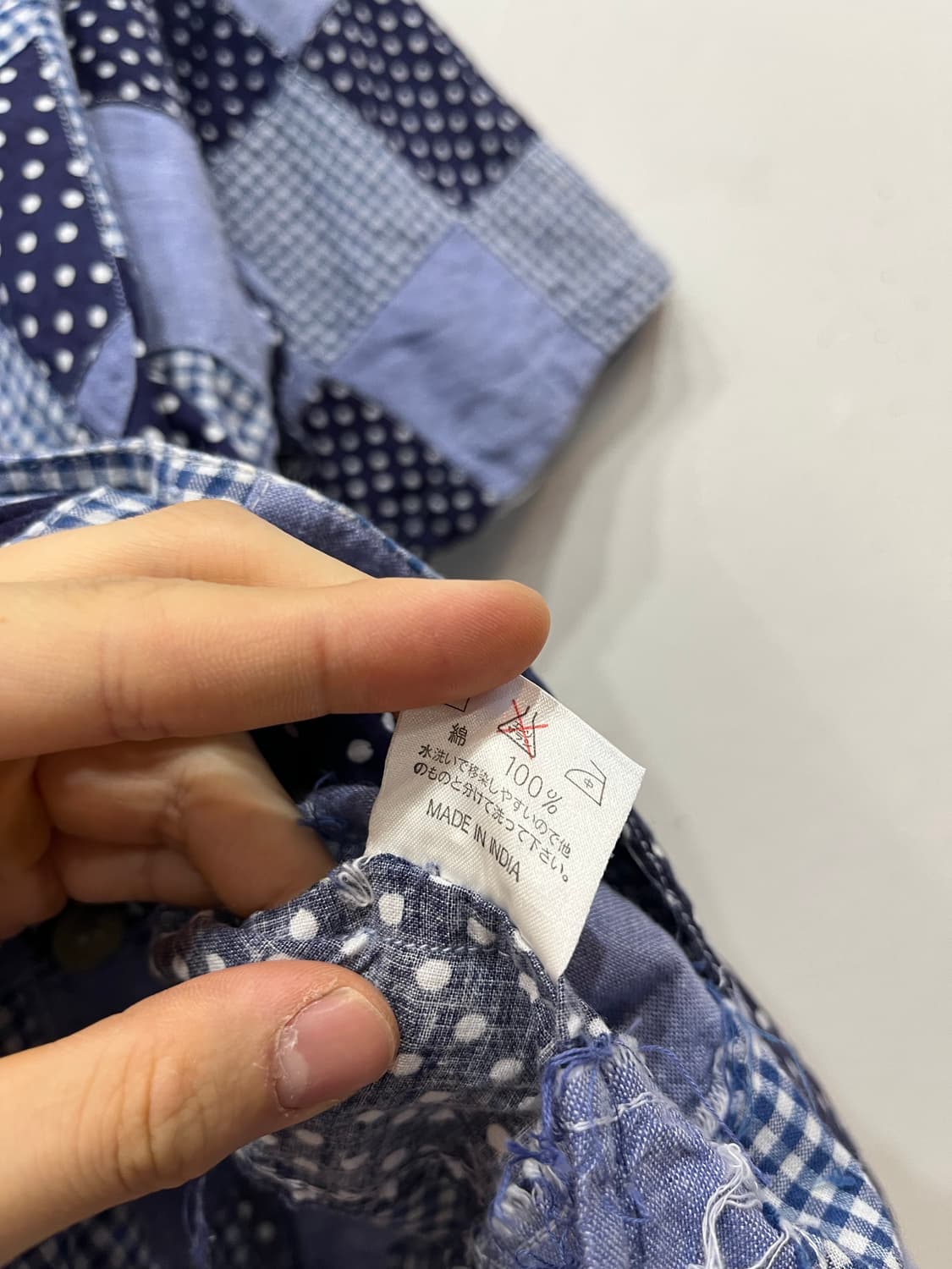 NEPUCA 패치워크 도트 반팔 셔츠 Made in INDIA 상품이미지8