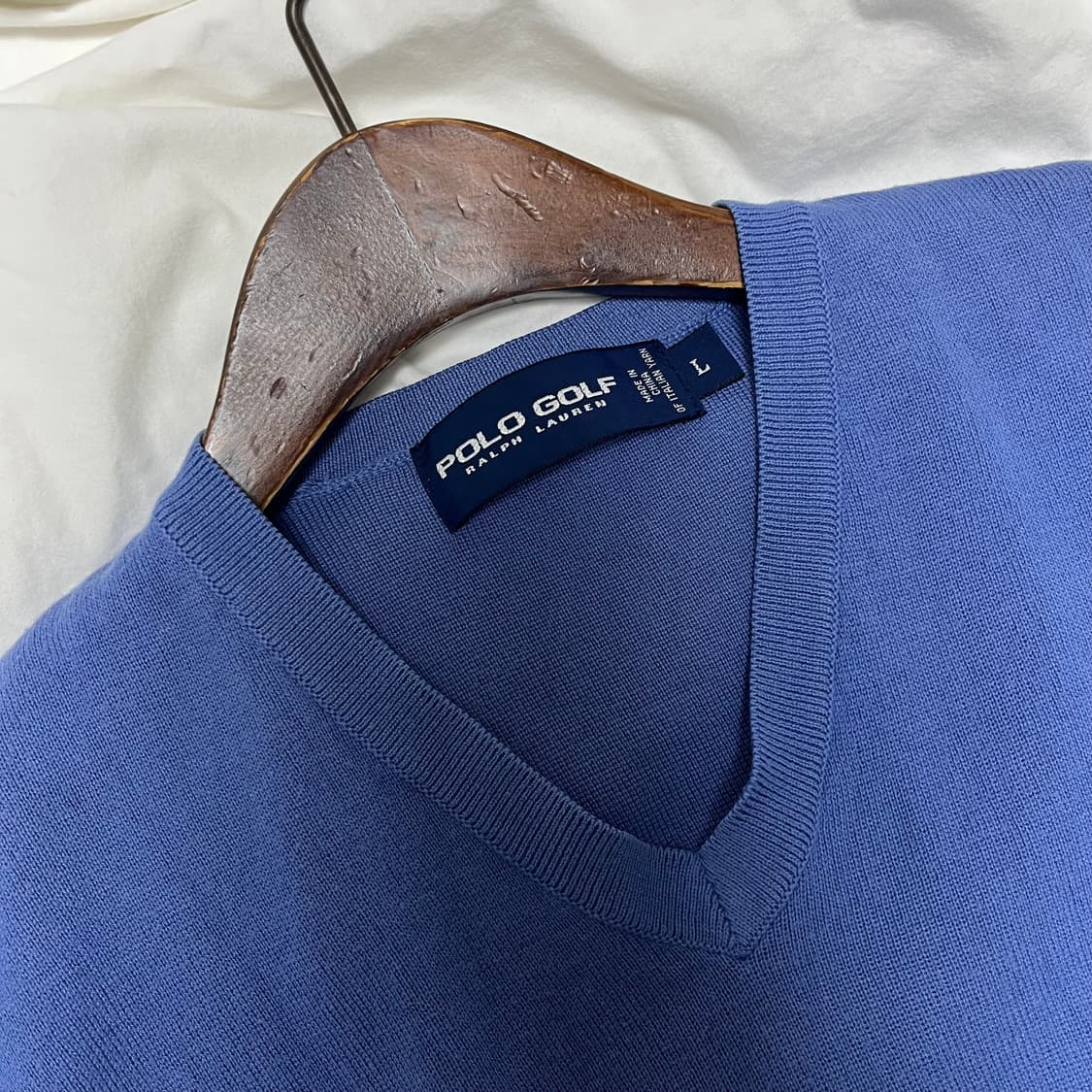 폴로 골프 블루색상 니트 조끼 파미코튼 남녀공용 상품이미지2