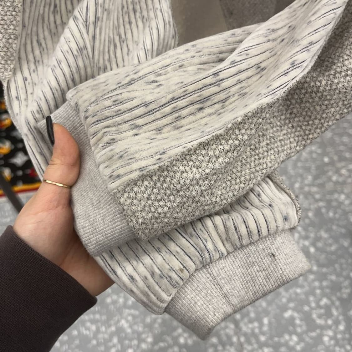 엑슬림 xlim ep6 유니트 트위드 니트 져지 집업 자켓 C07450 상품이미지7