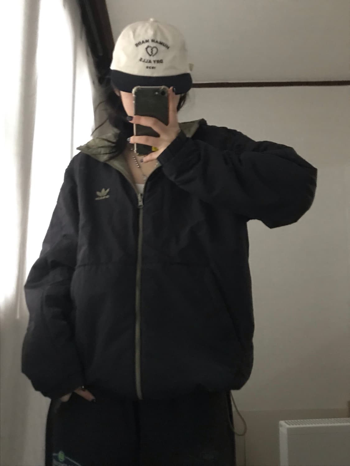 아디다스 리버시블 카키 블랙 패딩 상품이미지5