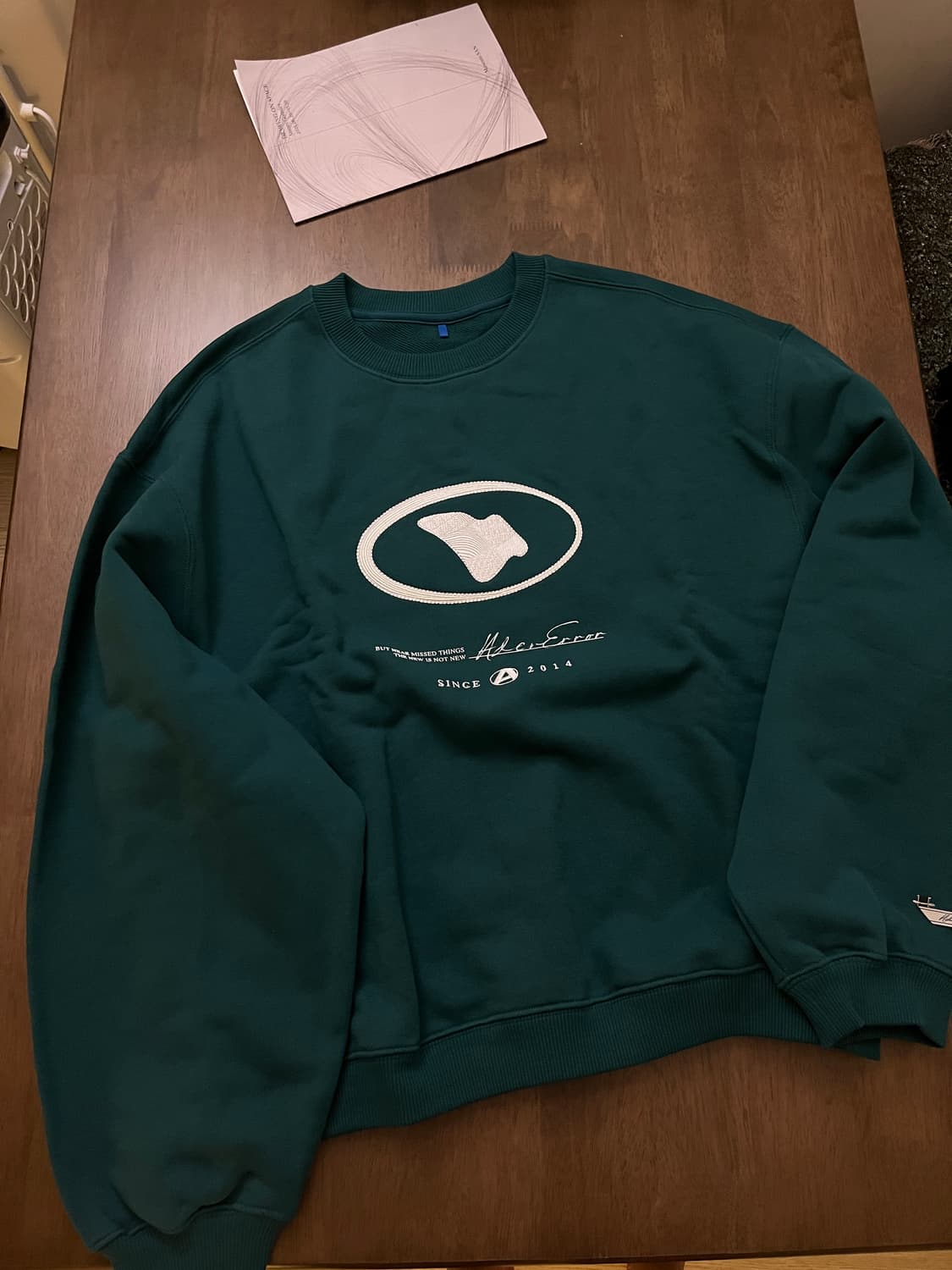 아더에러24ss 로고 맨투맨 m 딥그린 상품이미지1