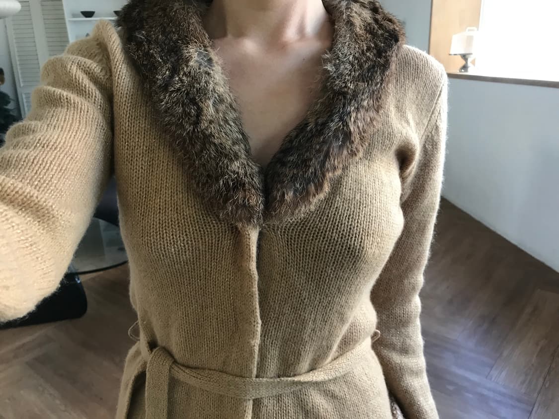 vintage beige fur cardigan 상품이미지4