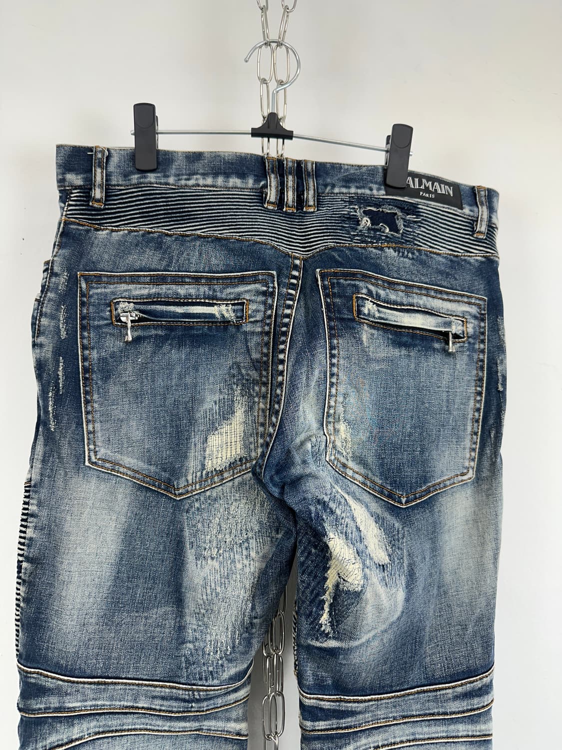 Balmain Patched Biker Distressed Jeans 상품이미지8